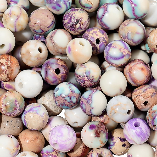 100 pièce de perles de jaspe impérial naturel