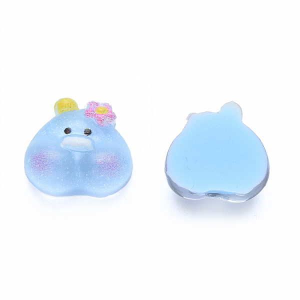 

PandaHall Translucent Resin Cabochons, Printed, Duck, Light Sky Blue, 10x10x4mm Resin Duck