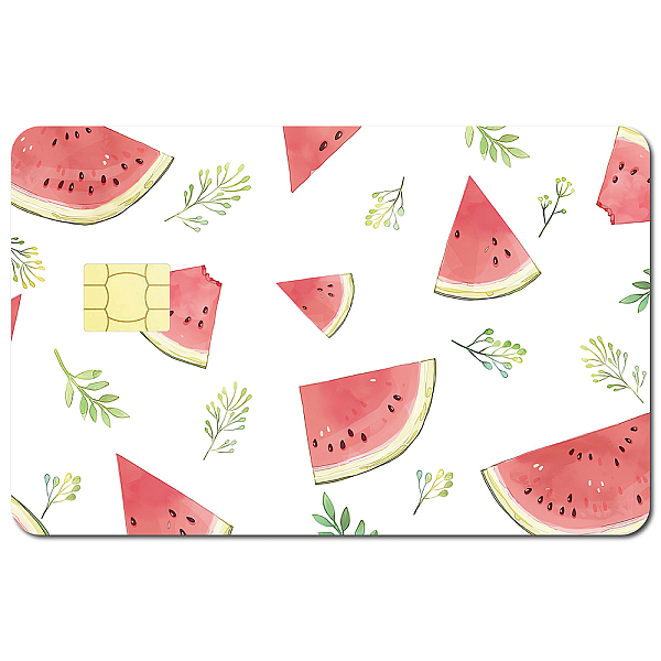 PandaHall CREATCABIN 4Pcs Watermelon Card Skin Sticker Fruit Debit Credit Card Skins Covering Flower Personalizing Bank Card Protecting...