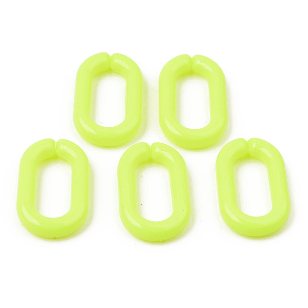 

PandaHall Opaque Acrylic Linking Rings, Quick Link Connectors, For Jewelry Cable Chains Making, Oval, Green Yellow, 27x16x4mm, Inner...