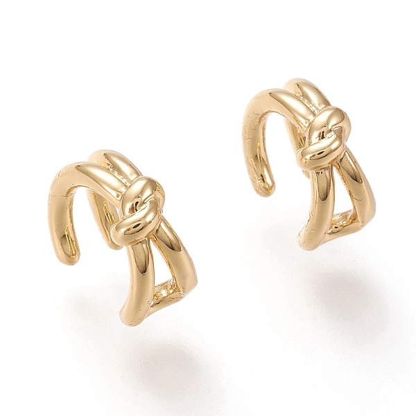 

PandaHall Brass Cuff Earrings, Knot, Real 18K Gold Plated, 11.5x11x5.5mm Brass
