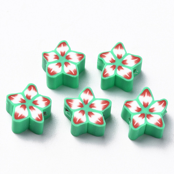 

PandaHall Handmade Polymer Clay Beads, for DIY Jewelry Crafts Supplies, Flower, Medium Sea Green, 9~12x9~12x4~5mm, Hole: 1.6mm Polymer Clay...