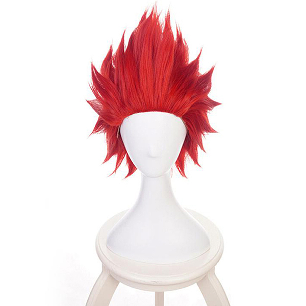 PandaHall Short Red Anime Cosplay Wavy Wigs, Synthetic Hero Spiky Wigs for Makeup Costume, 13.7 inch~15.7 inch(35~40cm) High Temperature...