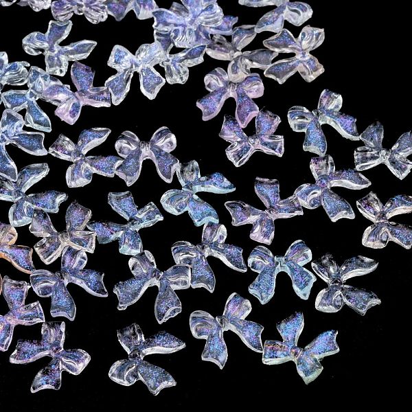 

PandaHall Transparent Resin Cabochons, with Glitter Powder, Bowknot, Mixed Color, 10x10x2.5~3mm Resin Bowknot Multicolor