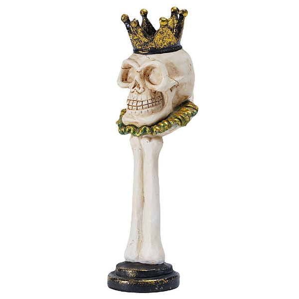 

PandaHall Halloween Theme Resin Candle Holders, Round Tealight Candlesticks, Skull with Crown Shape, Snow, 8x9x25cm, Inner Diameter: 3.5cm..., White