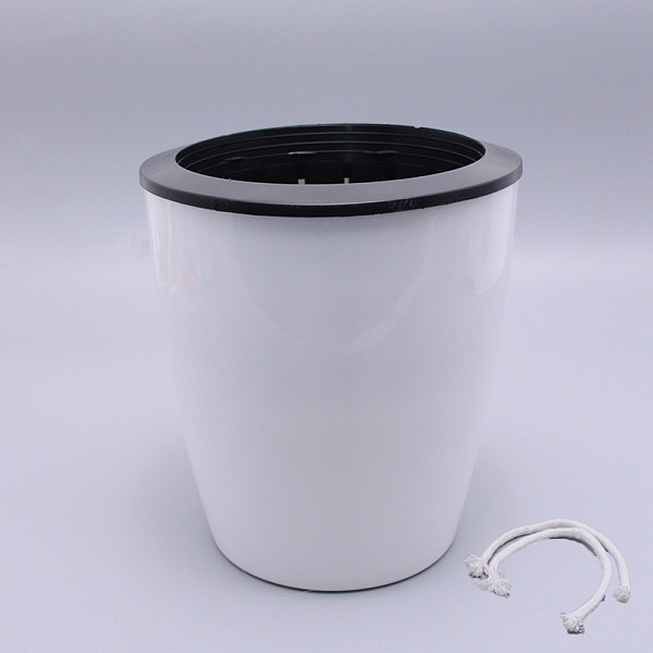 

PandaHall Reain Water Pot Flowerpot, Column, with Cotton Rope, White, 168x185mm, Inner Size: 135mm Resin White