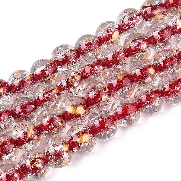 Brins de perles de verre transparentes craquelées