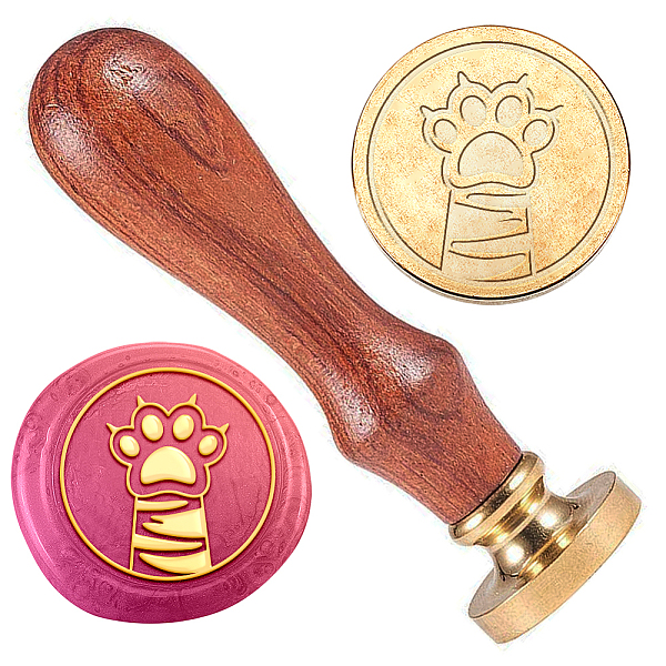 

PandaHall Cat Claws Wax Seal Stamp Embossed Stamp Sealing Vintage Elegant Removable 1" Brass Seal Wood Handle Wedding Invitations Envelopes...