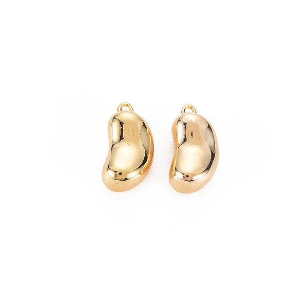 

PandaHall Rack Plating Brass Charms, Nickel Free,3D Bean, Real 18K Gold Plated, 10.5x5.5x4.5mm, Hole: 0.8mm Brass Vegetables