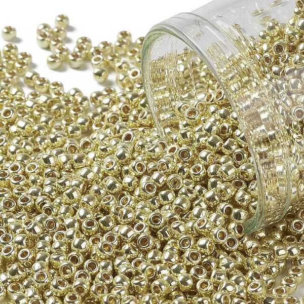 

PandaHall TOHO Round Seed Beads, Japanese Seed Beads, (PF559) Permafinish Opaque Galvanized Yellow Gold, 11/0, 2.2mm, Hole: 0.8mm, about...