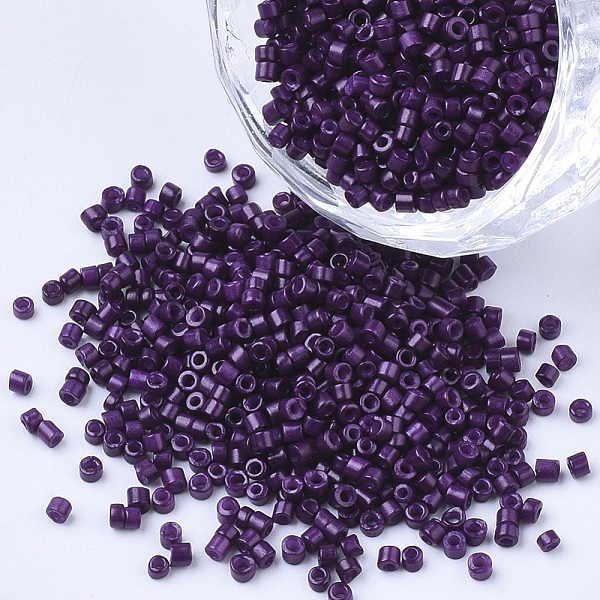 

PandaHall Glass Cylinder Beads, Seed Beads, Baking Paint, Round Hole, Purple, 1.5~2x1~2mm, Hole: 0.8mm, about 8000pcs/bag, about 85~95g/bag...