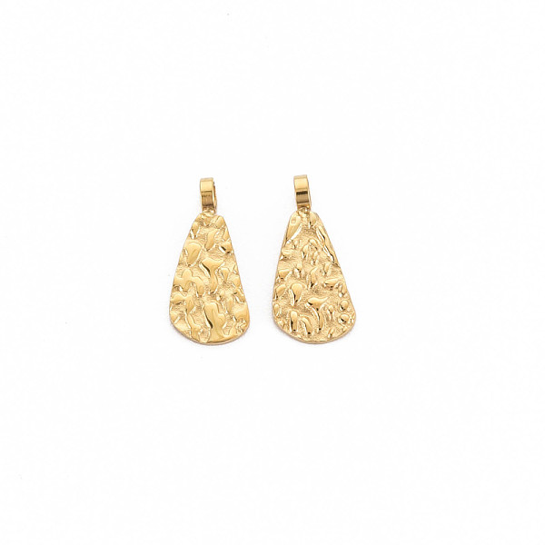 

PandaHall Ion Plating(IP) 304 Stainless Steel Charms, Teardrop, Real 14K Gold Plated, 12x5x0.5mm, Hole: 1.8mm 304 Stainless Steel Teardrop