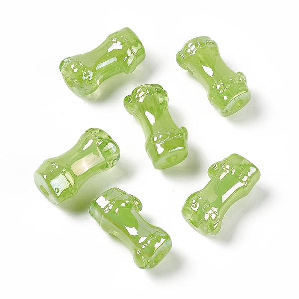 

PandaHall UV Plating Rainbow Iridescent Acrylic Beads, Bamboo Stick, Yellow Green, 24.5x13x11.5mm, Hole: 3mm Acrylic Bamboo