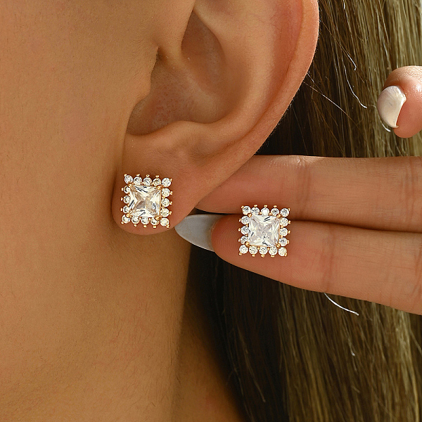 Brass Micro Pave Cl… - image