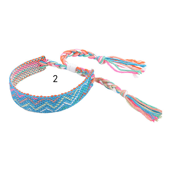 

PandaHall Cotton Braided Wave Pattern Cord Bracelet, Ethnic Tribal Adjustable Brazilian Bracelet for Women, Dark Turquoise, 5-1/2~10-5/8...
