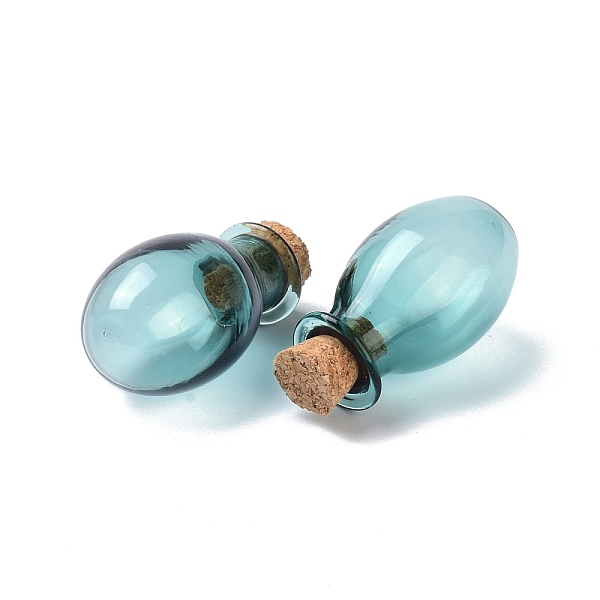 

PandaHall Oval Glass Cork Bottles Ornament, Glass Empty Wishing Bottles, DIY Vials for Pendant Decorations, Dark Cyan, 15.5x26~30mm Glass...