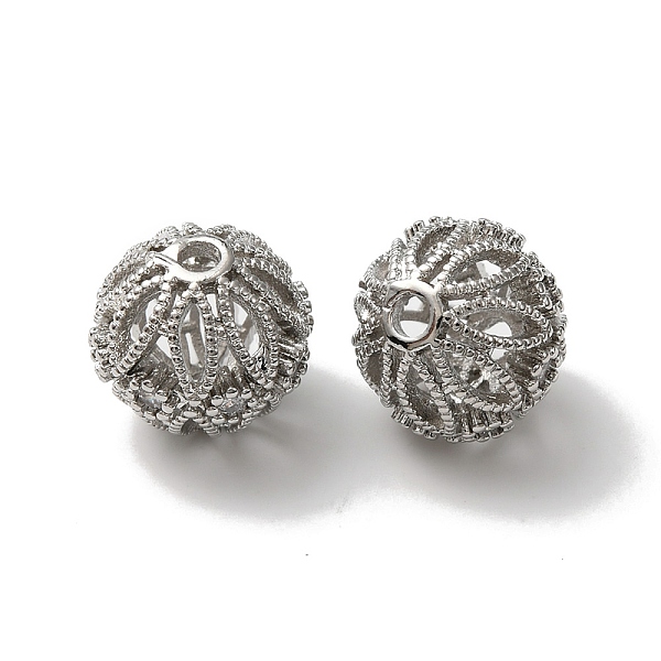 

PandaHall Rack Plating Brass Micro Pave Cubic Zirconia Beads, Cadmium Free & Lead Free, Long-Lasting Plated, Hollow-out, Round, Platinum...