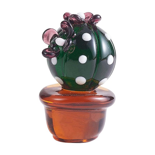 PandaHall Small Glass Art Ball Cactus Figurines, Handmade Blown Glass Cactus Statues, Cute Mock Plant Cactus Planter for Collectibles Home...