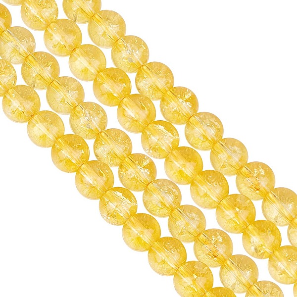 

PandaHall About 100 Pcs Synthetic Citrine Round Beads 8mm, Translucent Golden Citrine Gemstone Beads Stone Loose Beads Spacer Beads 1mm Hole...