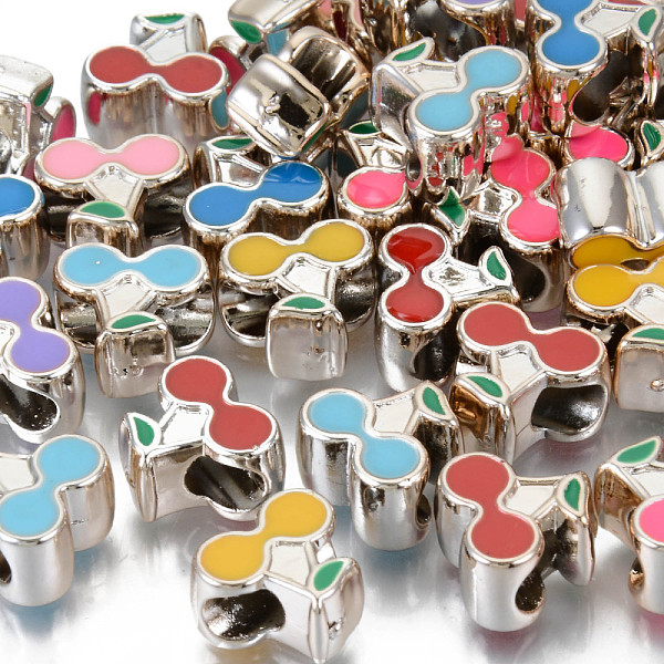 

PandaHall UV Plating Acrylic European Beads, with Enamel, Large Hole Beads, Mixed Color, Cherry, Light Gold, 11x12x7mm, Hole: 4mm Acrylic..., Multicolor