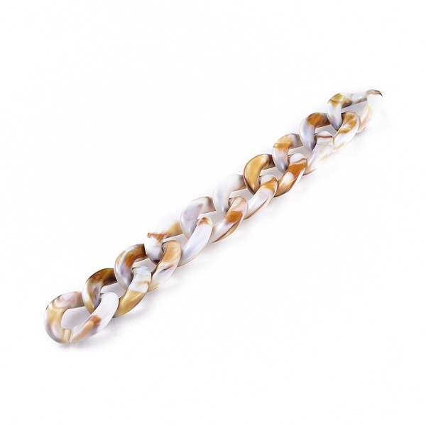 

PandaHall Acrylic Curb Chains, Unwelded, Goldenrod, 39.37 inch(100cm), Link: 29x21x6mm, 1m/strand Acrylic Gold