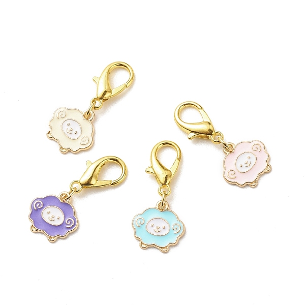 

PandaHall Alloy Enamel Sheep Pendant Decorations, Lobster Clasp Charms, Clip-on Charms, for Keychain, Purse, Backpack Ornament, Stitch..., Multicolor