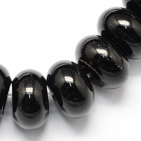 

PandaHall Dyed Natural Black Onyx Beads Strands, Rondelle Shaped, Black, 6x4mm, Hole: 1mm, about 99pcs/strand, 15.7 inch Black Onyx Rondelle...