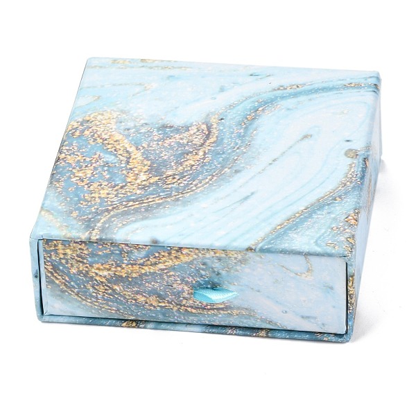 

PandaHall Square Paper Drawer Box, with Black Sponge & Polyester Rope, Marble Pattern, for Bracelet and Rings, Light Sky Blue, 9.3x9.4x3.4cm...