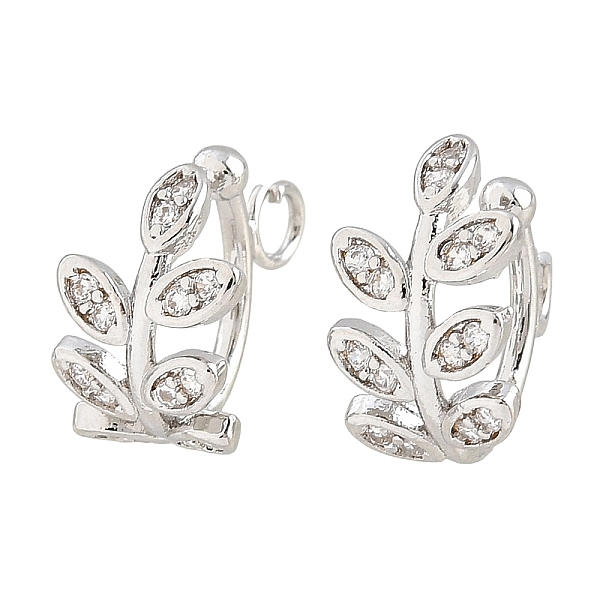 Accesorios para aretes de latón con micropavé de circonita cúbica