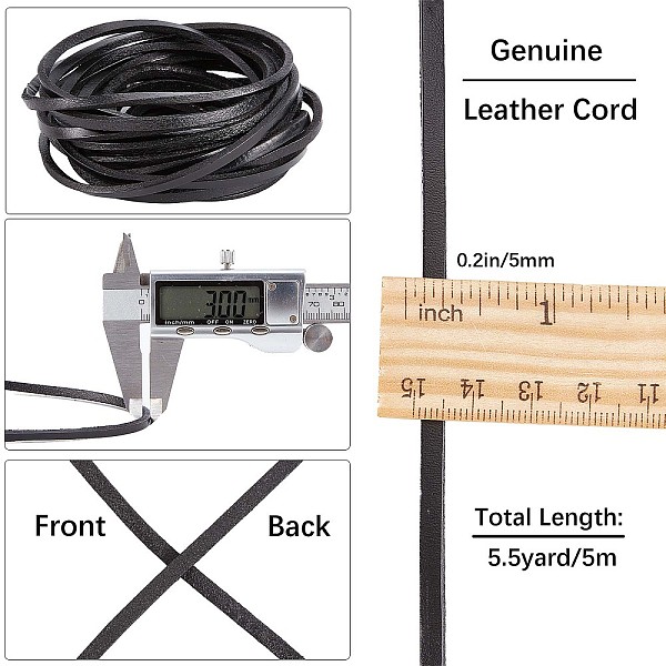 Gorgecraft Flat Cowhide Leather Cord