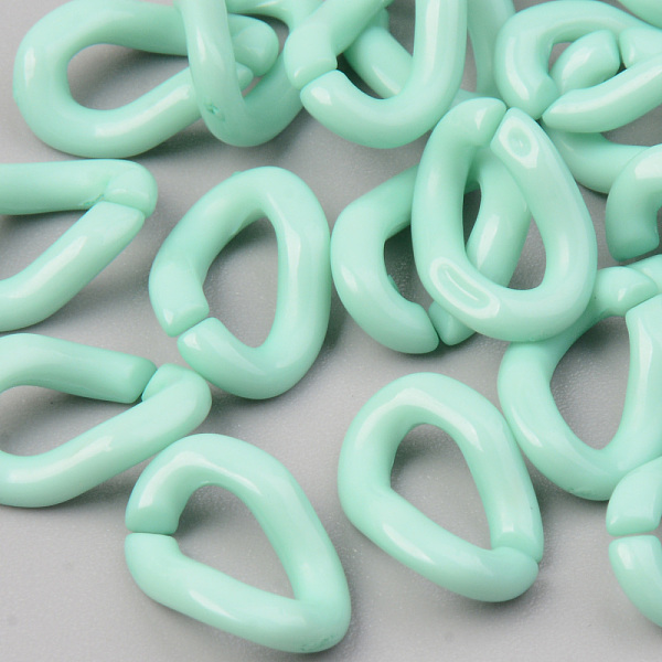 

PandaHall Opaque Acrylic Linking Rings, Quick Link Connectors, For Jewelry Curb Chains Making, Twist, Pale Turquoise, 16x10x4mm, Inner...
