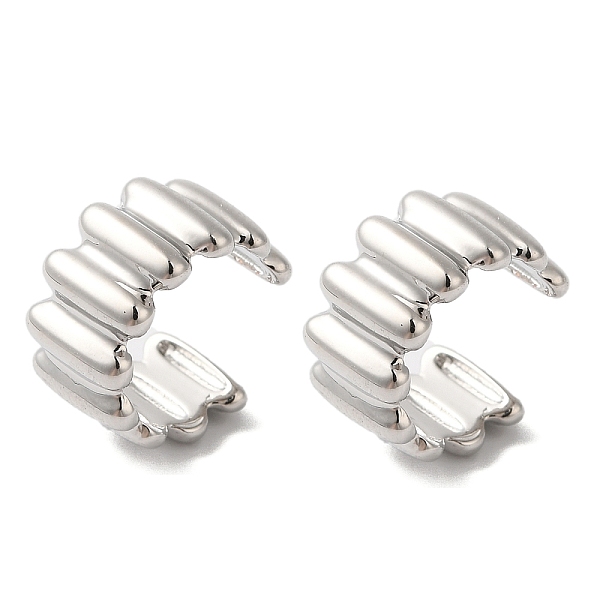 

PandaHall Brass Cuff Earrings for Women, Nuggets, Platinum, 14x8mm Brass Nuggets