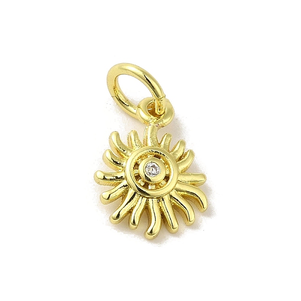 

PandaHall Brass Micro Pave Cubic Zirconia Charms, Real 18K Gold Plated, Sun Charms, Clear, 11x8x2mm, Hole: 3mm Brass+Cubic Zirconia Sun...