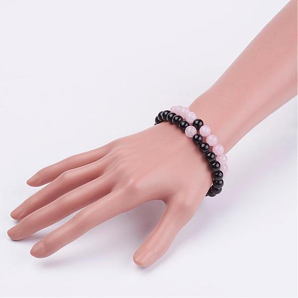 

PandaHall Gemstone Beads Stretch Bracelets, Round, 2 inch~2-1/8 inch(50~54mm) Mixed Stone Multicolor