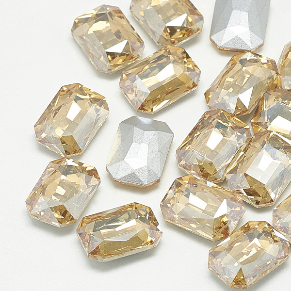 

PandaHall Pointed Back Glass Rhinestone Cabochons, Faceted, Rectangle Octagon, Light Colorado Topaz, 10x8x3.5mm Glass Rhinestone Octagon..., Blue