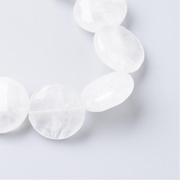 

PandaHall Natural Quartz Crystal Bead Strands, Rock Crystal Beads, Faceted, Flat Round, 16x6mm, Hole: 1mm, about 13pcs/strand, 7.87 inch...