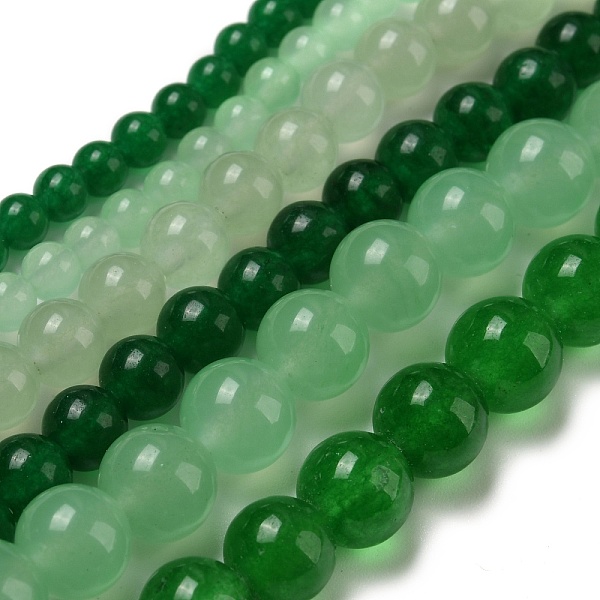 

PandaHall Olycraft 6 Strands 6 Styles Natural & Dyed Malaysia Jade Beads Strands, Round, Green & Light Green, 4~8mm, Hole: 0.8~1mm, 1...
