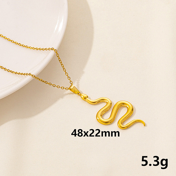 

PandaHall 304 Stainless Steel Serpentine Pendant Necklaces, Cable Chain Necklaces Stainless Steel Snake