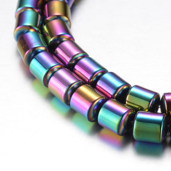 

PandaHall Electroplate Magnetic Synthetic Hematite Bead Strands, Grade A, Drum, Multi-color Plated, 6x6mm, Hole: 1mm, about 62pcs/strand...
