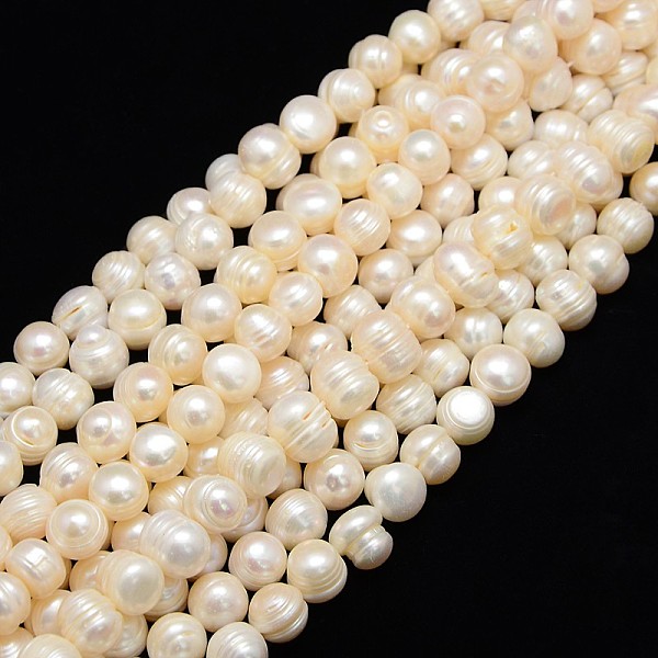 

PandaHall Natural Cultured Freshwater Pearl Beads Strands, Potato, Creamy White, 11~12mm, Hole: 0.8mm, about 34pcs/strand, 13.77 inch~14.17...
