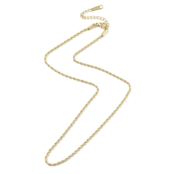 

PandaHall Ion Plating(IP) 304 Stainless Steel Rope Chain Necklace for Men Women, Real 14K Gold Plated, 16.50 inch(41.9cm) 304 Stainless...