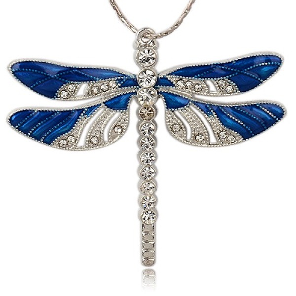 

PandaHall Platinum Alloy Enamel Dragonfly Big Pendants, with Rhinestone, Royal Blue, 57x64x5mm, Hole: 2mm Alloy Rhinestone+Enamel Dragonfly..., Clear