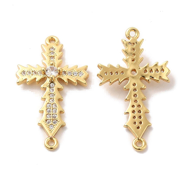 

PandaHall Brass Pave Clear Cubic Zirconia Connetor Charms, Religion Cross Links, Golden, 30x17x4mm, Hole: 1.5mm Brass+Cubic Zirconia Cross...