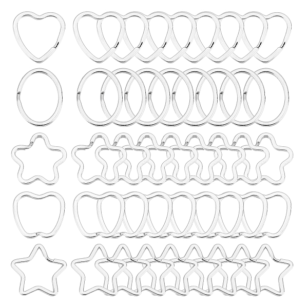 50Pcs 5 Style Iron Keychain Clasps