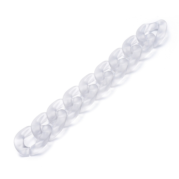 

PandaHall Transparent Acrylic Handmade Curb Chain, Twisted Chain, Clear, 29.5x20.5x6mm, about 39.37 inch(1m)/strand Acrylic Clear