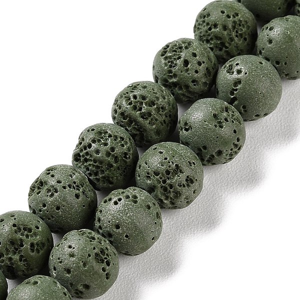

PandaHall Synthetic Lava Rock Dyed Beads Strands, Round, Dark Olive Green, 10mm, Hole: 1mm, about 41pcs/strand, 15.20''(38.6cm) Lava Rock...