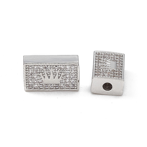 

PandaHall Brass Micro Pave Clear Cubic Zirconia Beads, Rectangle with Crown, Platinum, 7.5x13x5mm, Hole: 2mm Brass+Cubic Zirconia Rectangle...