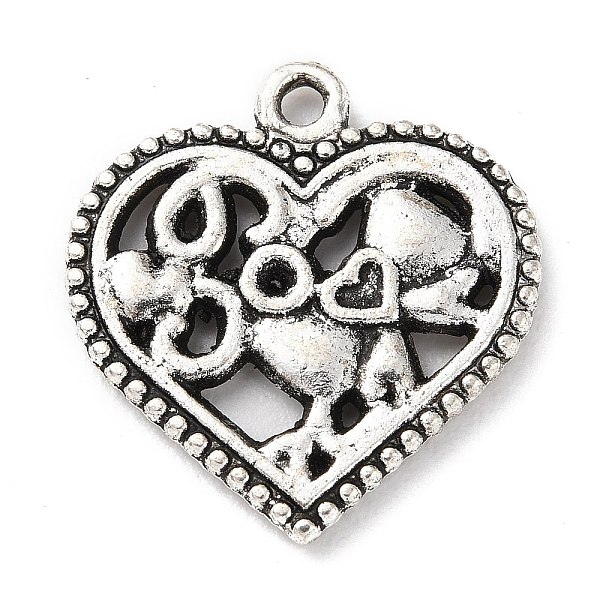 

PandaHall Tibetan Style Alloy Pendants, Heart, Antique Silver, 21x20x2mm, Hole: 1.6mm, about 219pcs/500g Alloy Heart