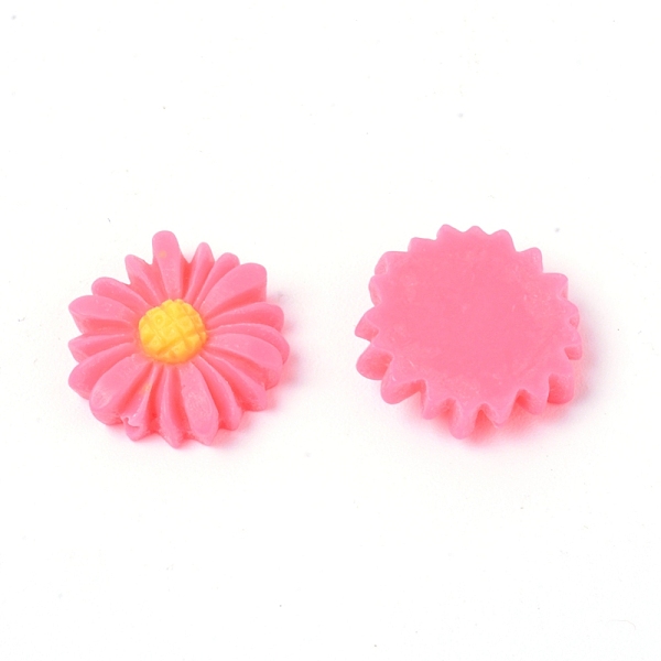 

PandaHall Resin Cabochons, Daisy, Cerise, 16x17x5mm Resin Flower Red