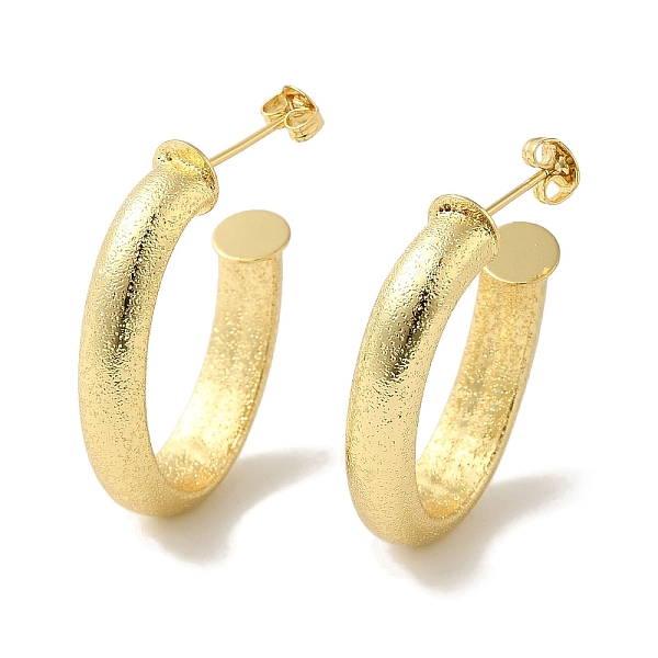 

PandaHall Rack Plating Texture Oval Brass Stud Earrings, Half Hoop Earrings for Women, Cadmium Free & Lead Free, Long-Lasting Plated, Real...